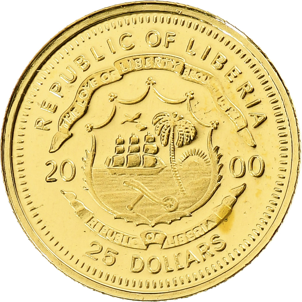 Liberia, 25 Dollars, Napoléon I, 2000, Proof, Gold, MS(65-70)