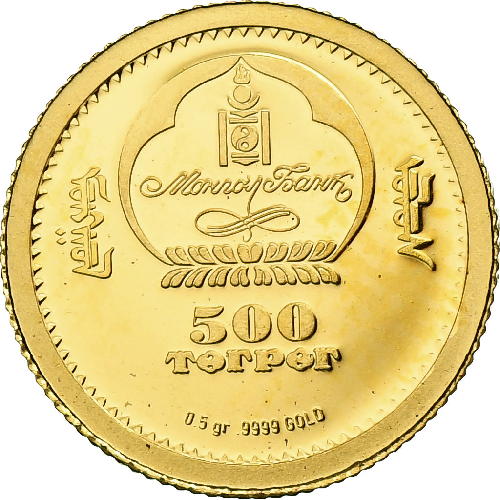 Mongolia, 500 Tugrik, Alfred Nobel, 2007, Proof, Gold, MS(65-70)
