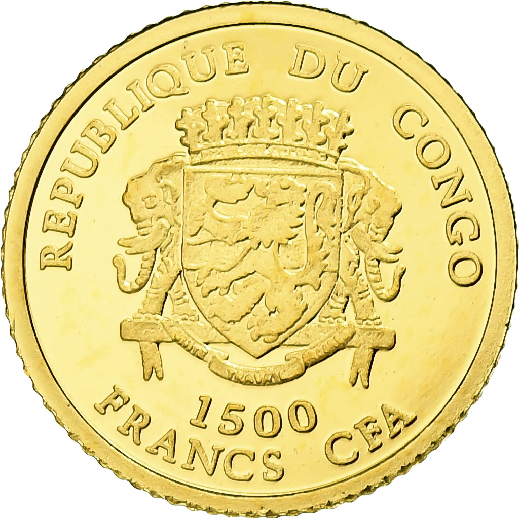Congo Republic, 1500 Francs CFA, Napoléon Bonaparte, 2007, Proof, Gold