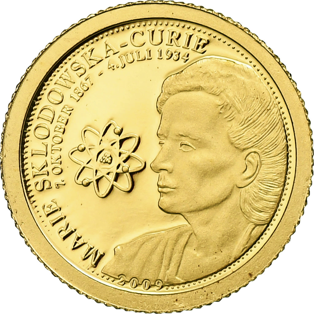 Samoa, Dollar, Marie Curie, 2009, Proof, Gold, MS(65-70), KM:187