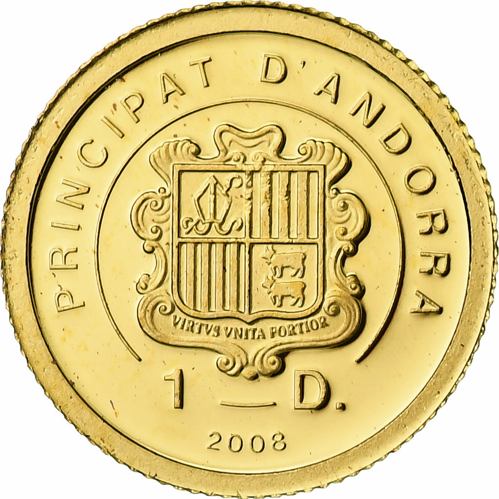 Andorra, Diner, Basilica de Sant Pere, 2008, Proof, Gold, MS(65-70), KM:411