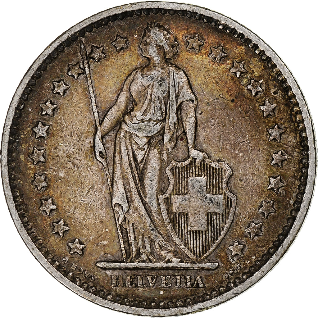 Switzerland, 2 Francs, Helvetia, 1920, Bern, Silver, EF(40-45), KM:21
