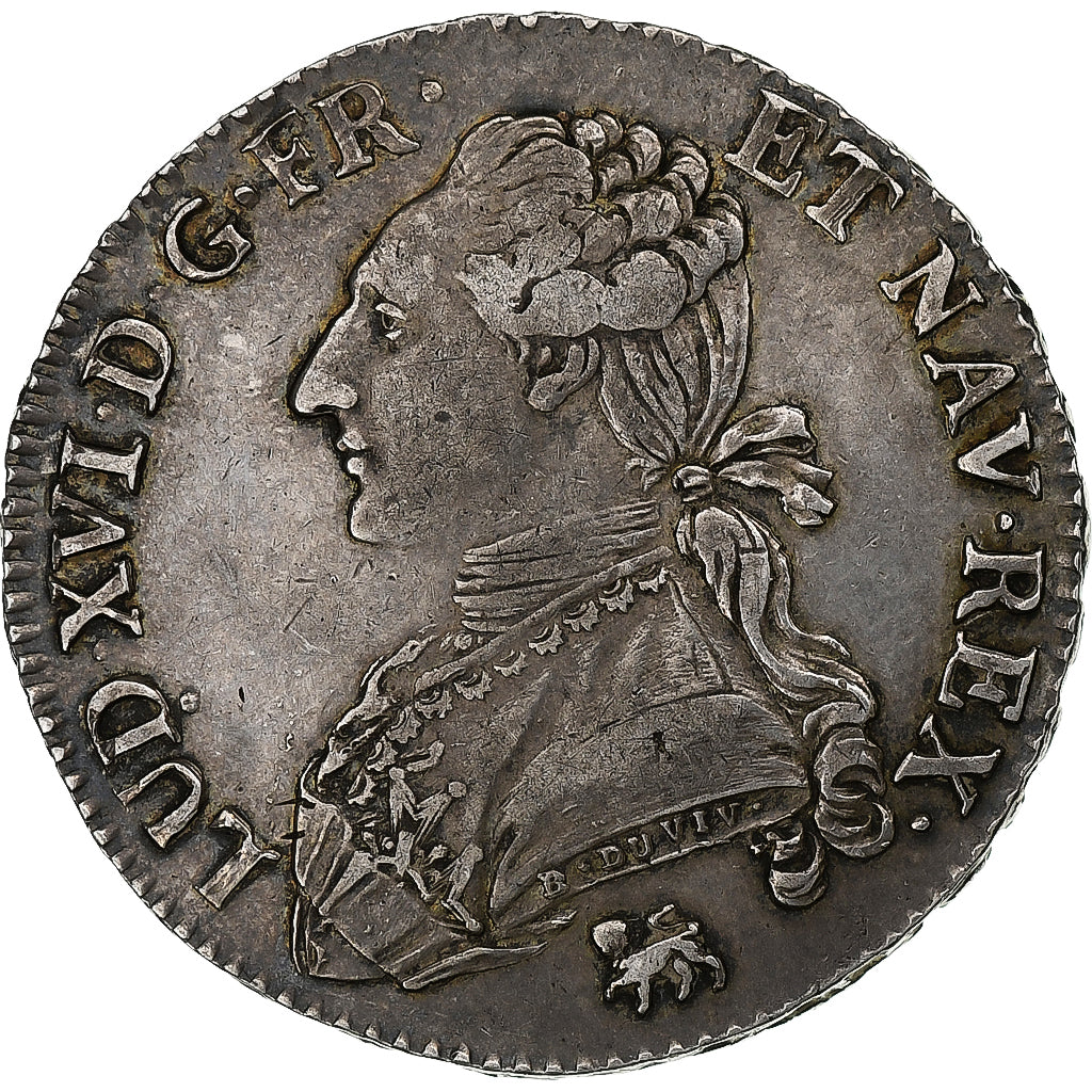 France, Louis XVI, 1/2 Ecu, 1791, Paris, 2nd semestre, léopard, Silver