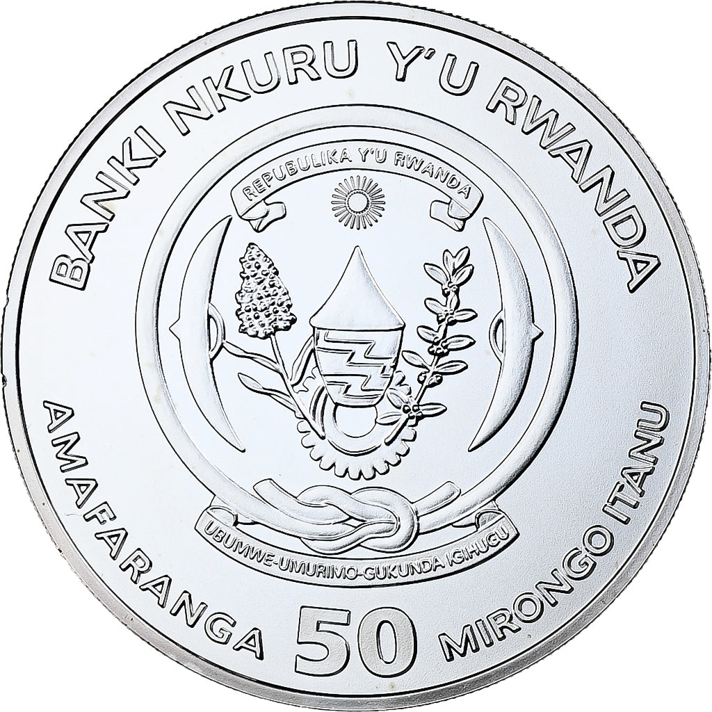 Ruanda, 50 amafaranga, 1 Oz, 2010, B.H. Mayer, PP, Silber, STGL, KM:70