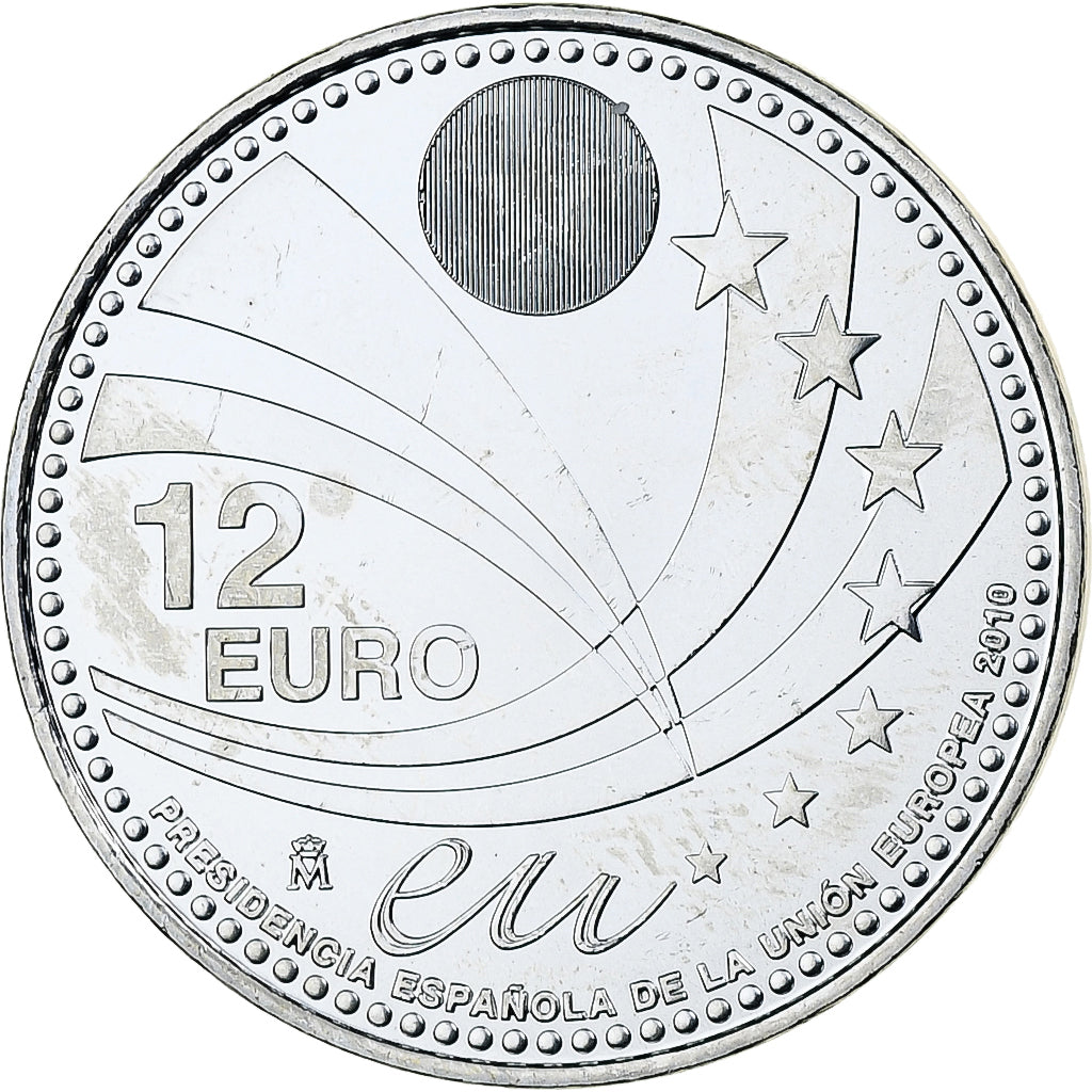 Spagna, Juan Carlos I, 12 Euro, présidence de l'UE, 2010, Madrid, Argento, SPL