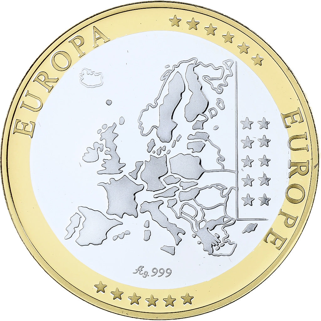 France, Medal, Europa, Belgique, Silver, Proof, MS(65-70)