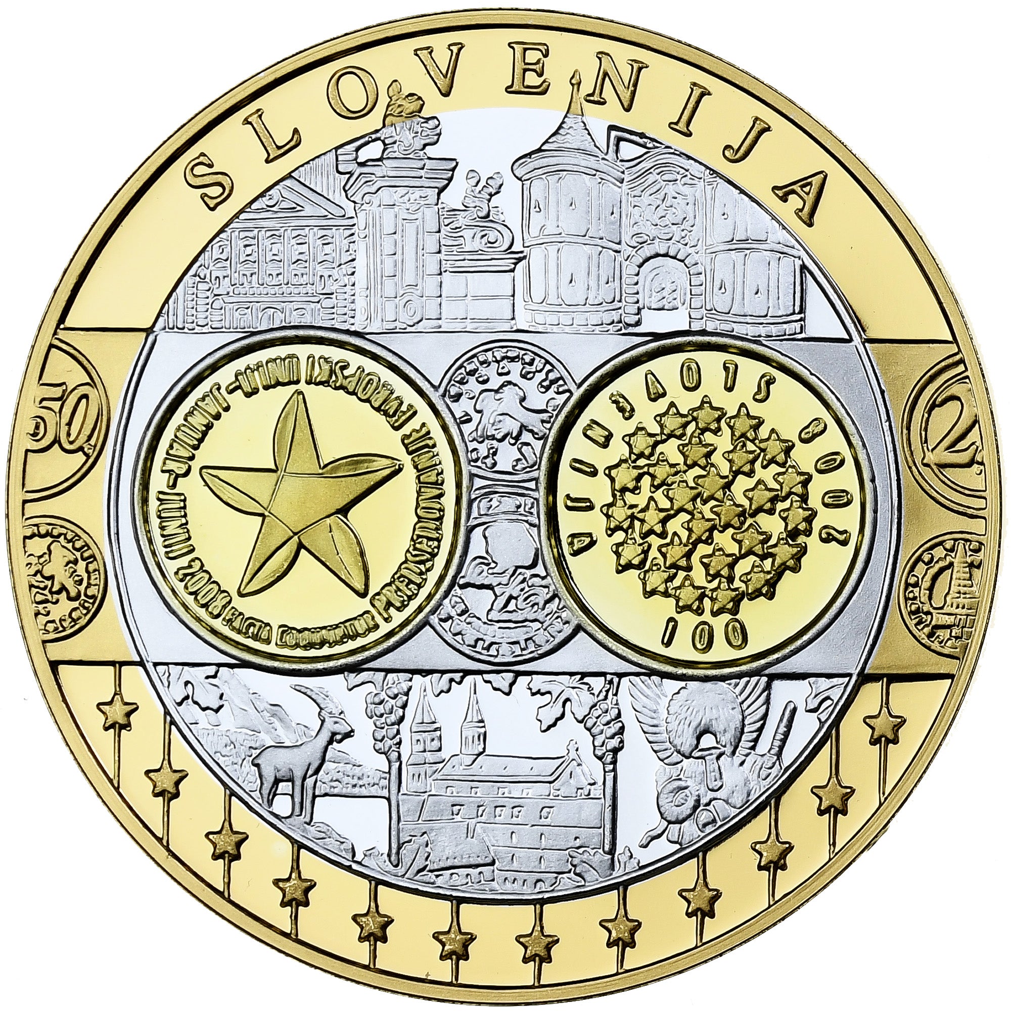 France, Médaille, Europa, Slovenija, Argent, BE, FDC