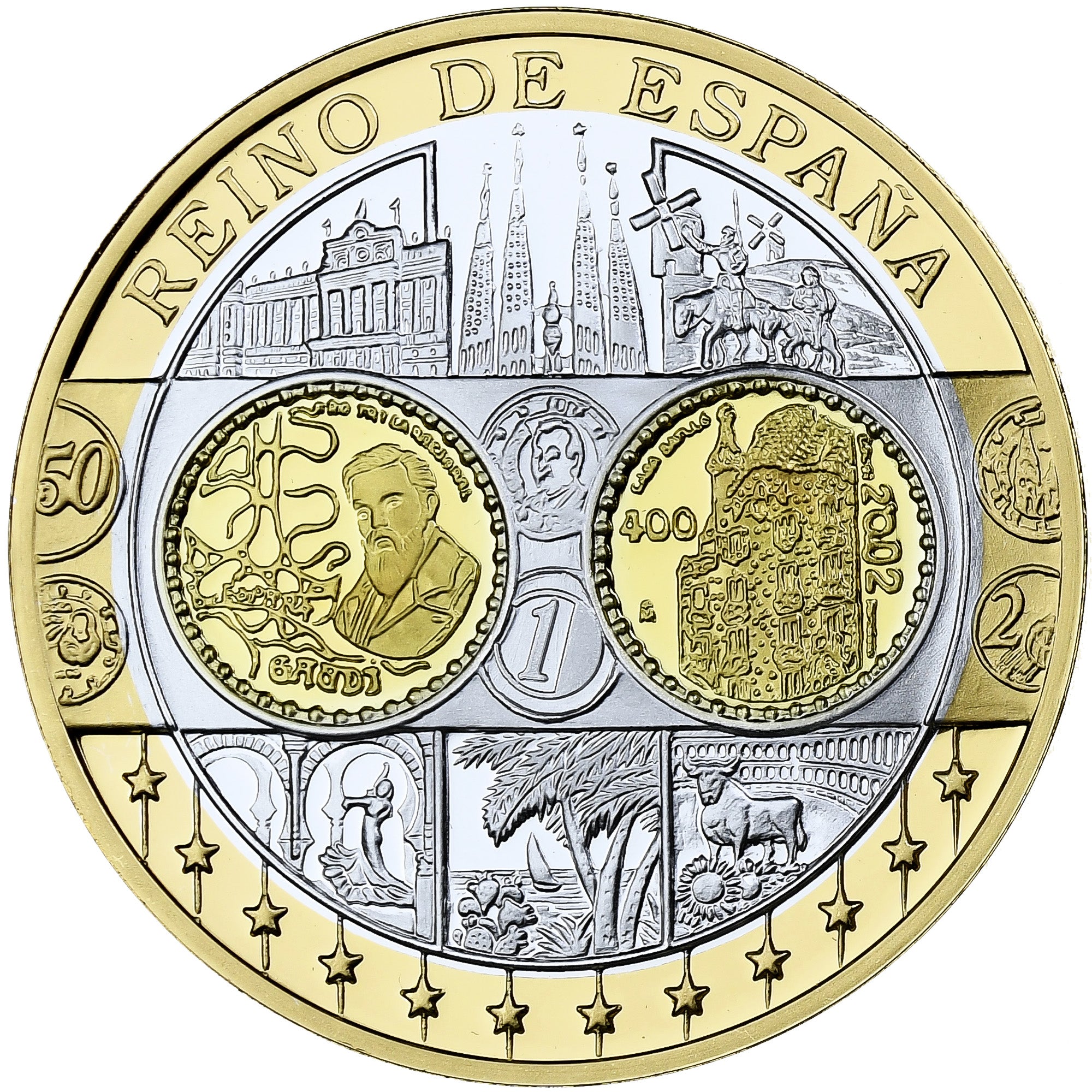 France, Medal, Europa, Reino de España, Silver, Proof, MS(65-70)