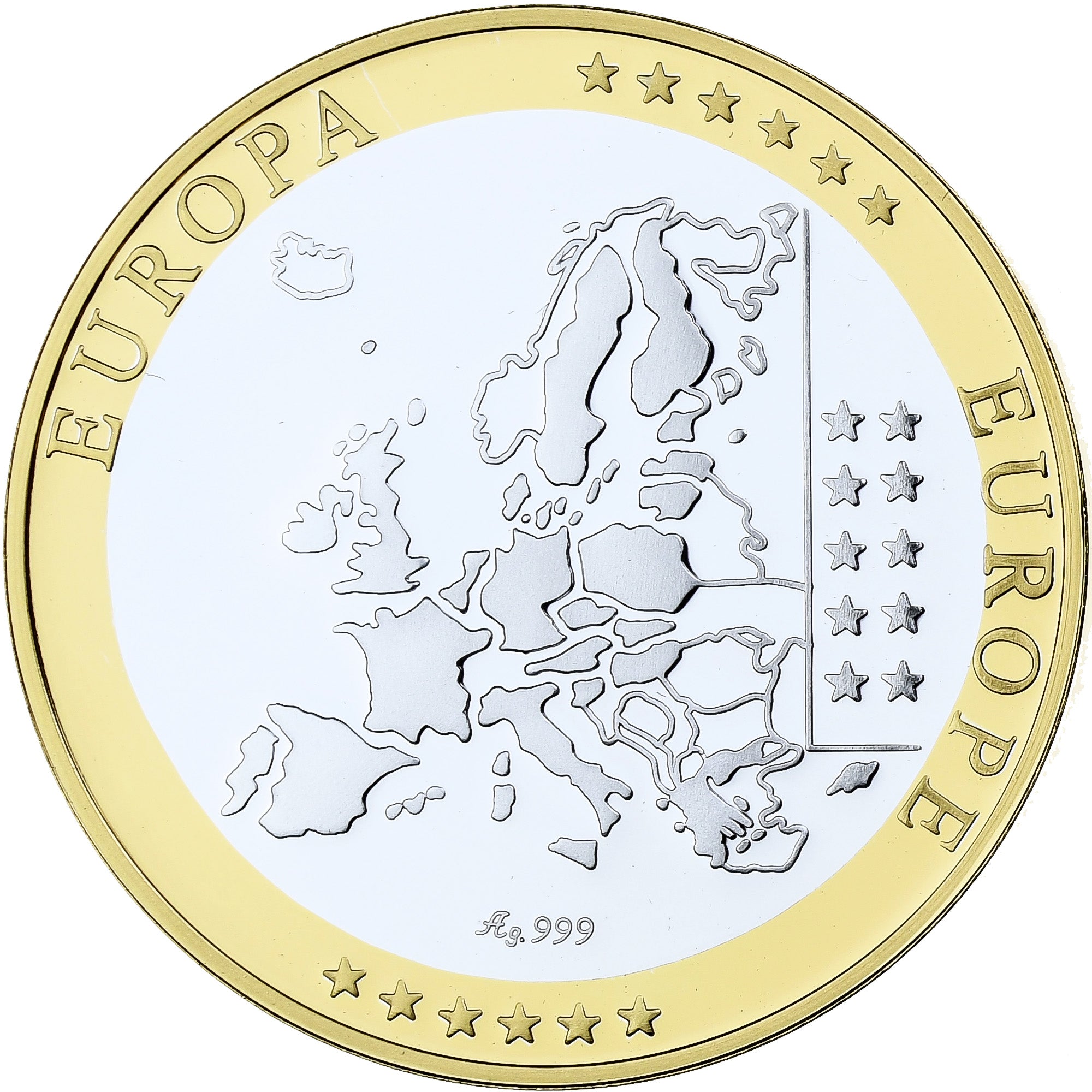 France, Medal, Europa, Reino de España, Silver, Proof, MS(65-70)