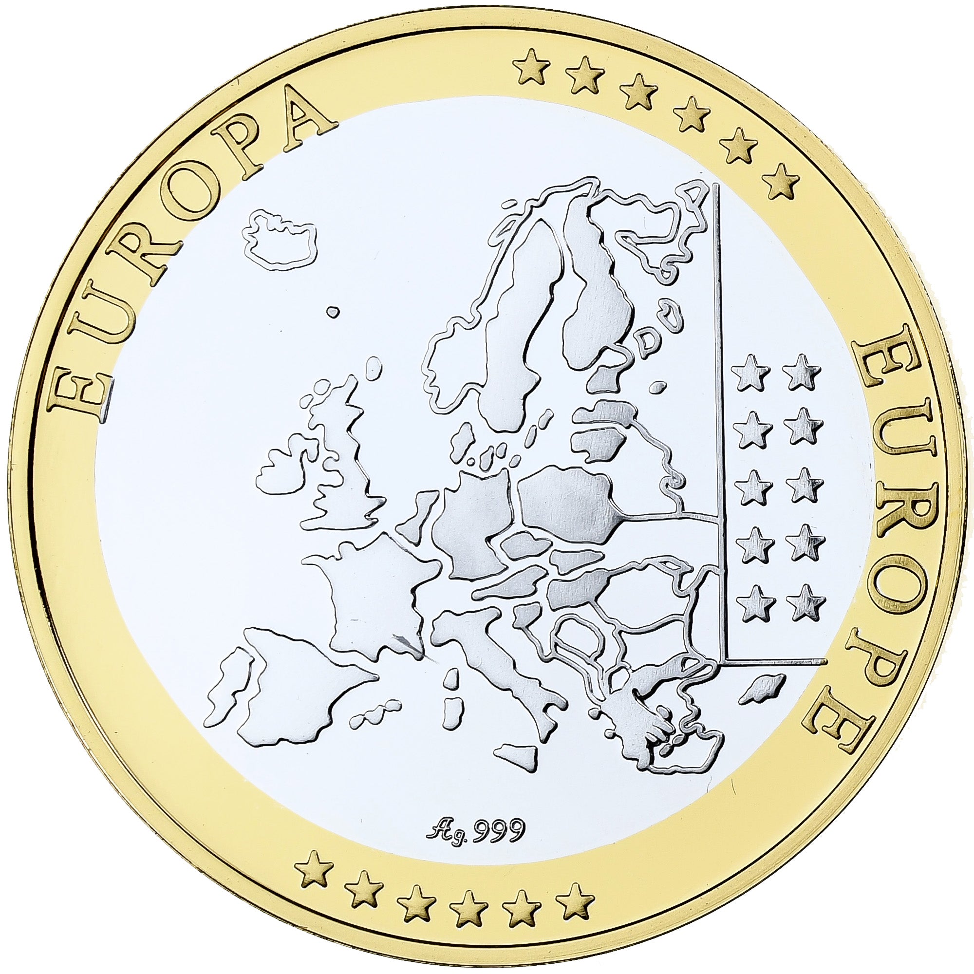 France, Medal, Europa, Ireland, Silver, Proof, MS(65-70)