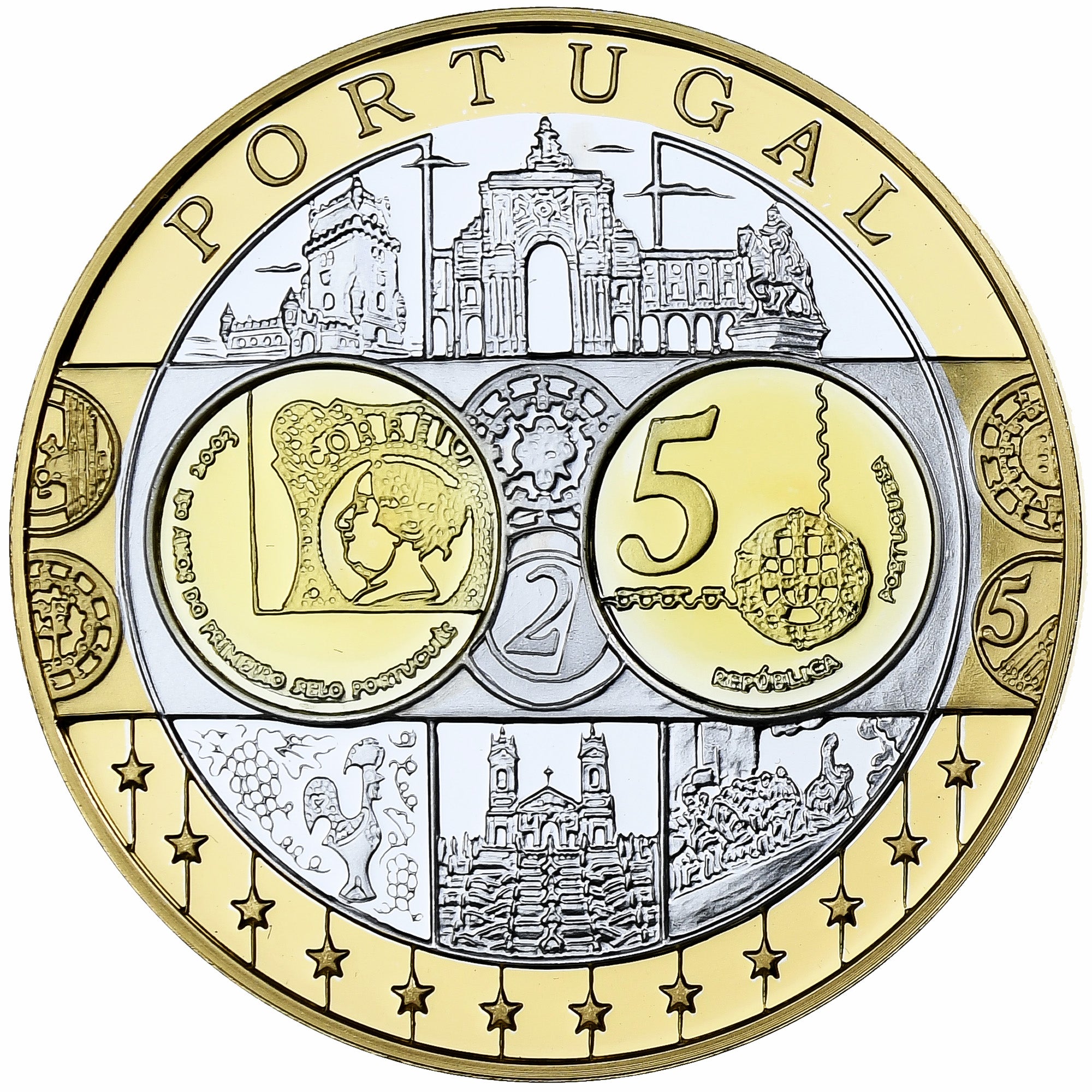 France, Medal, Europa, Portugal, Silver, Proof, MS(65-70)