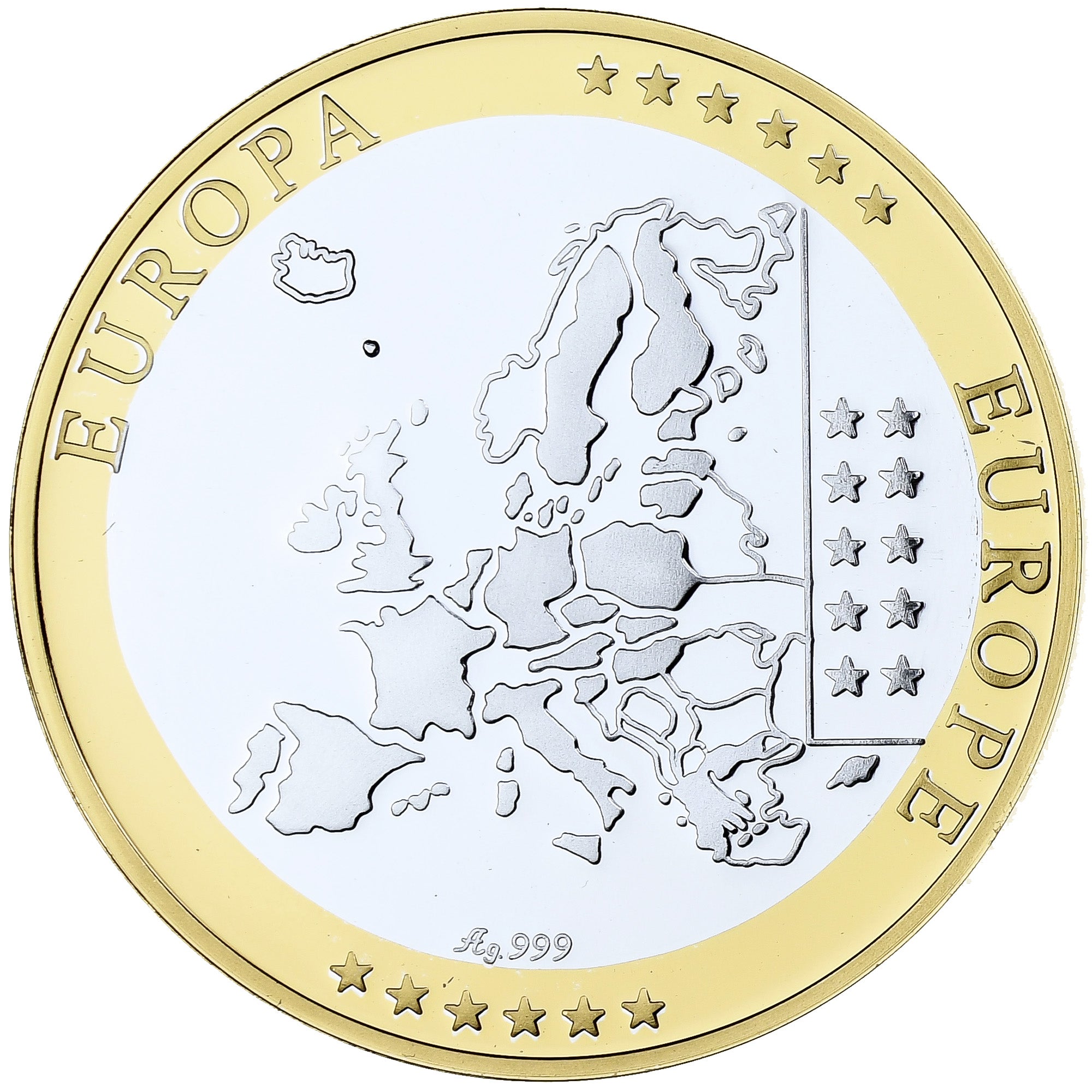 France, Medal, Europa, Portugal, Silver, Proof, MS(65-70)