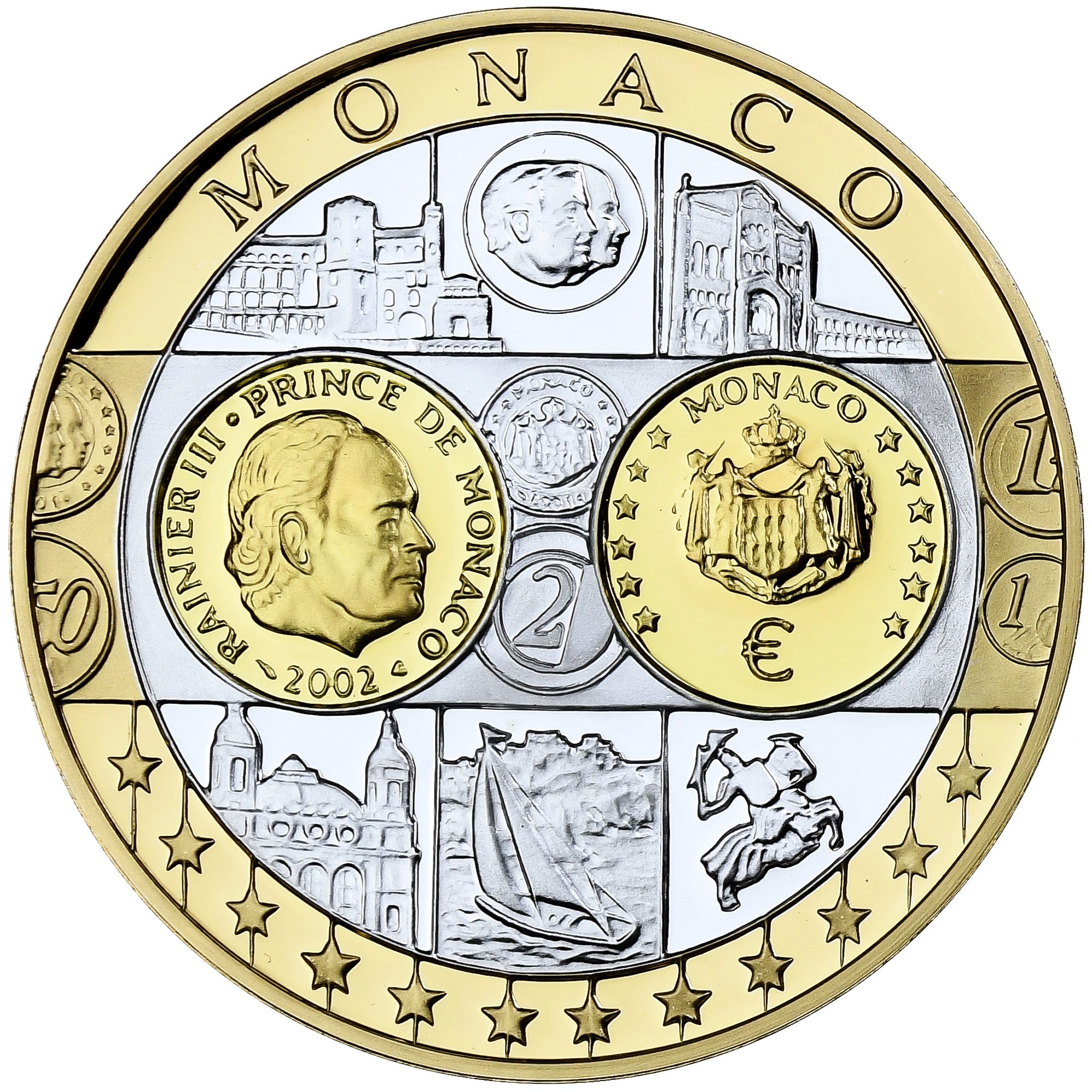 France, Medal, Europa, Monaco, Silver, Proof, MS(65-70)