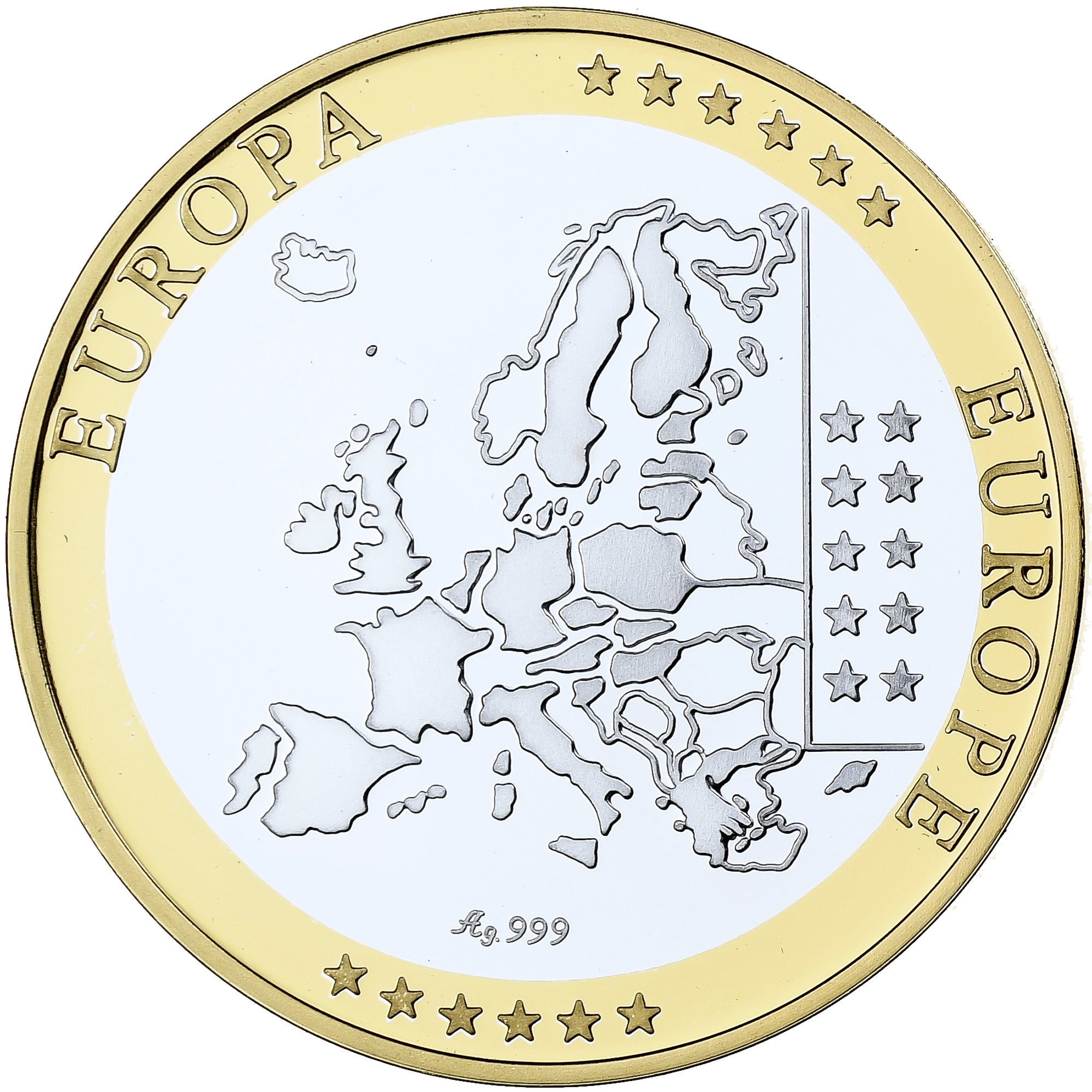 France, Medal, Europa, Monaco, Silver, Proof, MS(65-70)