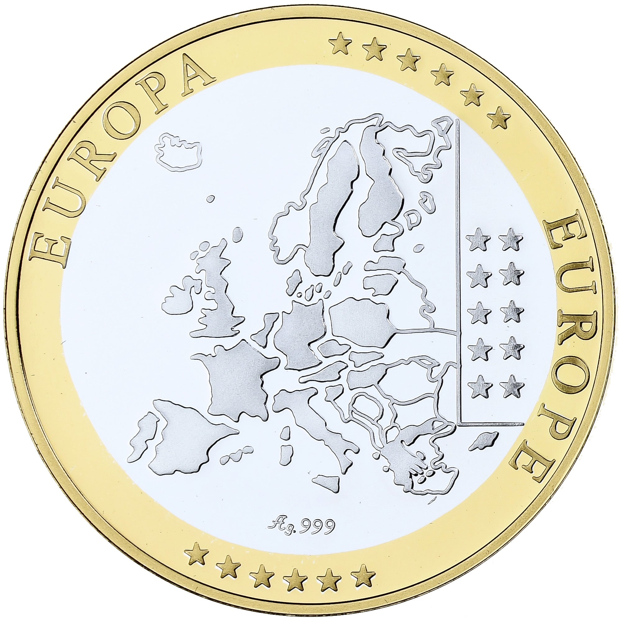 France, Medal, Europa, Malta, Silver, Proof, MS(65-70)