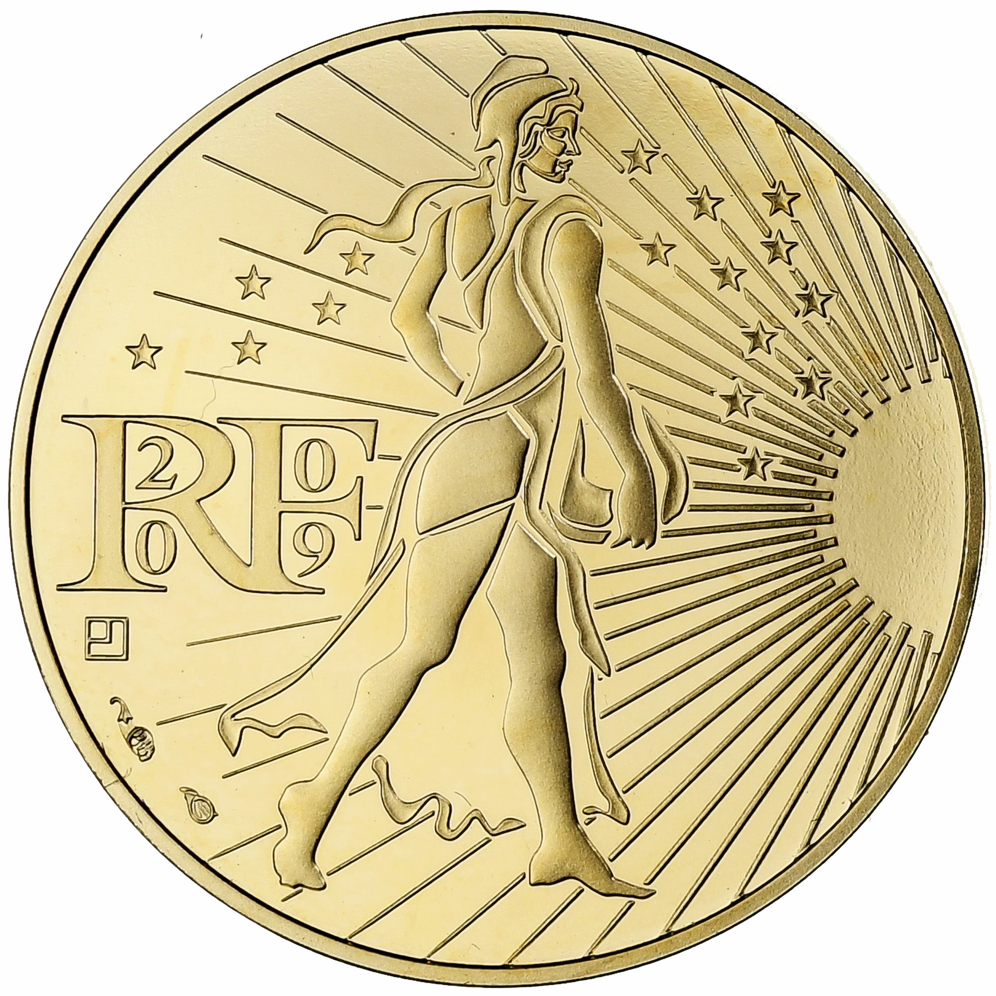 France, 250 Euro, Semeuse, Proof, 2009, Monnaie de Paris, Gold, MS(65-70)