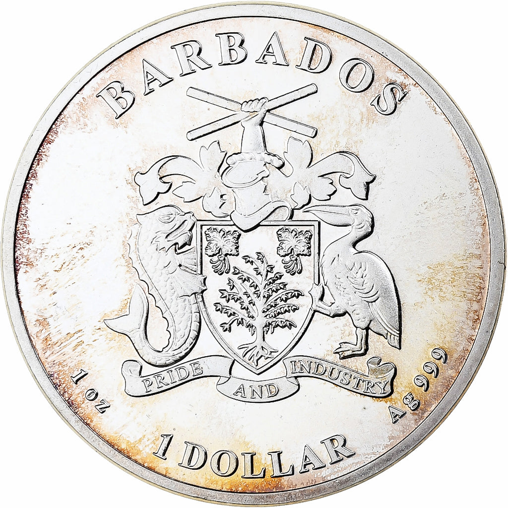 Barbados, 1 Dollar, 1 Oz, Seahorse, 2018, Sunshine Mint, Proof, Silver
