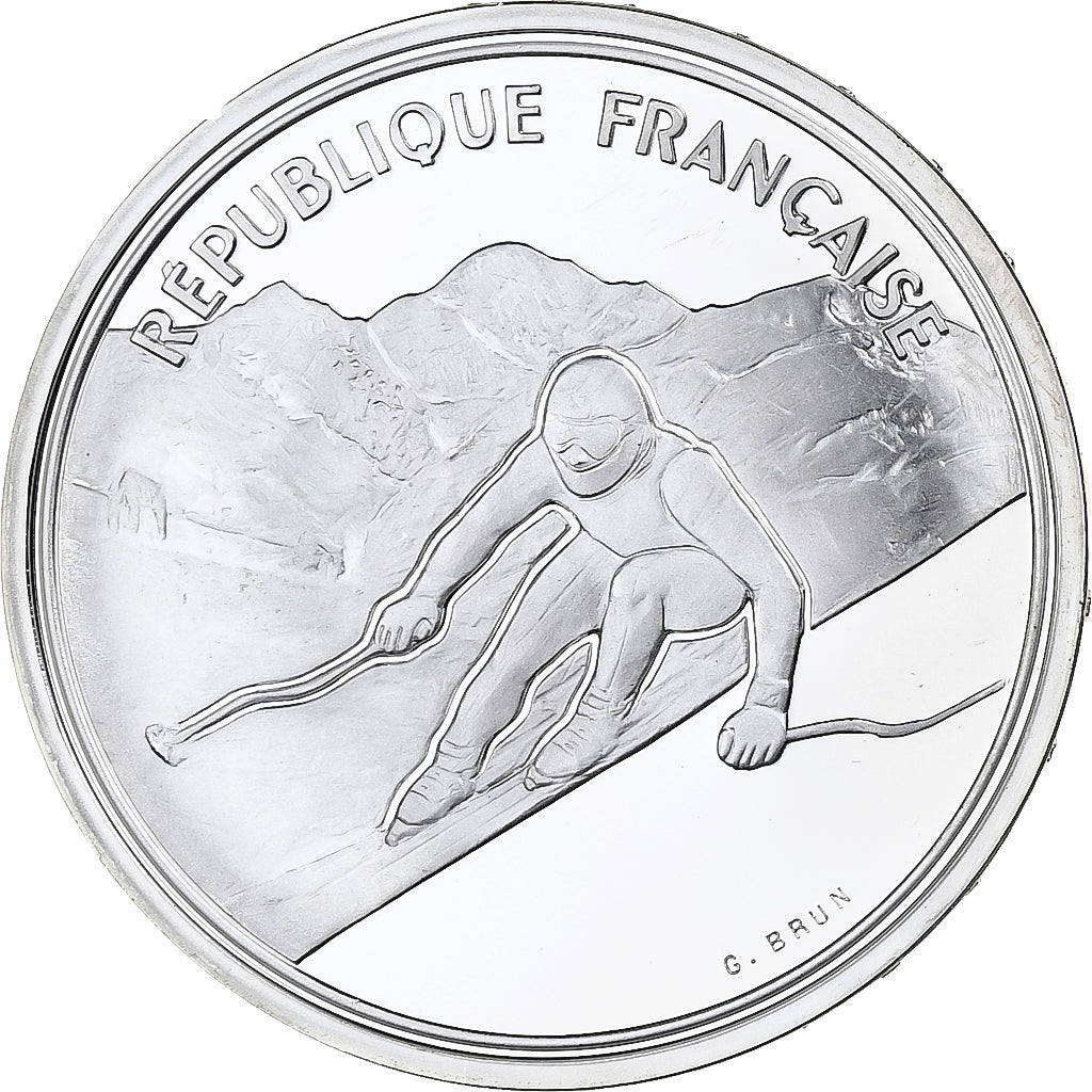 Francia, 100 Francs, 1992 Olympics, Albertville, Alpine Skiing, 1989, MDP, FS