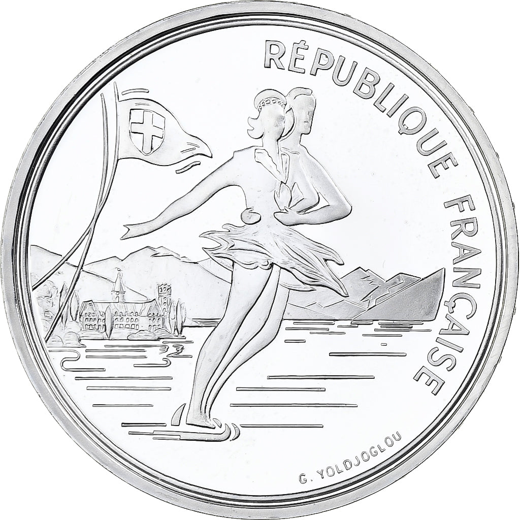 France, 100 Francs, 1992 Olympics, Albertville, Ice Skating, 1989, MDP, Proof