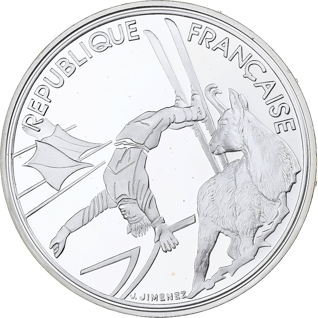 France, 100 Francs, 1992 Olympics, Albertville, Free-style Skiing, 1990, MDP
