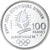 France, 100 Francs, Albertville 92, Hockey sur glace, 1990, MDP, BE, Argent
