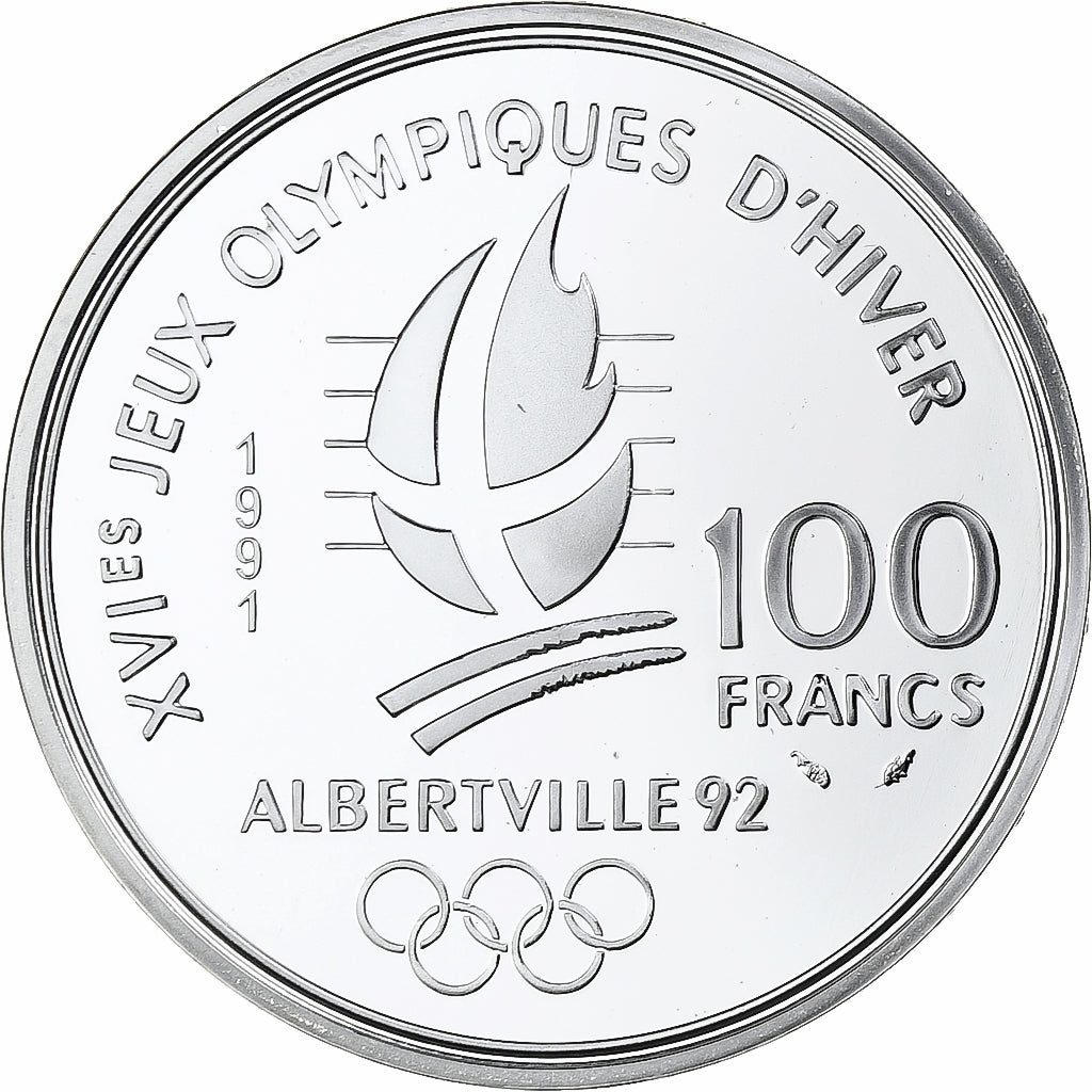 Francia, 100 Francs, 1992 Olympics, Albertville, Ski Jumping, 1990, MDP, Prueba
