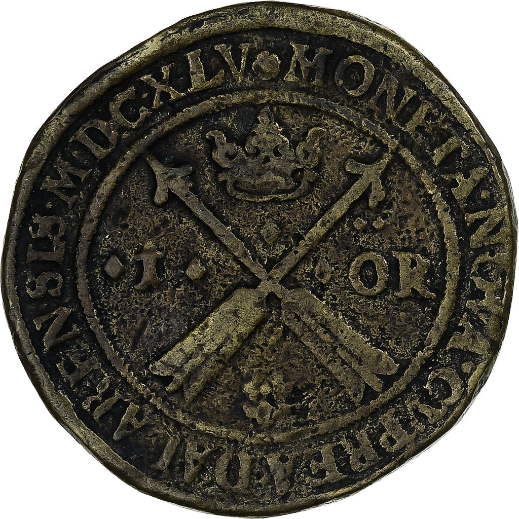 Svezia, Kristina, 1 Ore, 1645, Avesta, Rame, MB+, KM:162.2