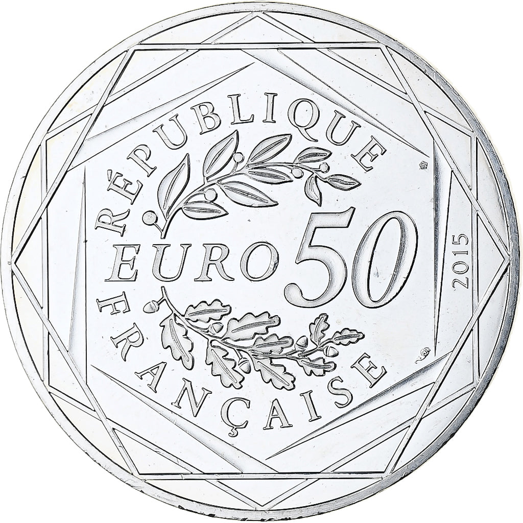Francia, 50 Euro, Astérix et la paix, FS, 2015, Monnaie de Paris, Argento, SPL-