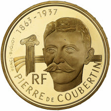 France, 500 Francs, 1992 Olympics, Albertville, Pierre de Coubertin, 1991