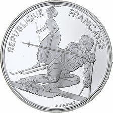 France, 100 Francs, 1992 Olympics, Albertville, Slalom Skiing, 1990, MDP, Proof