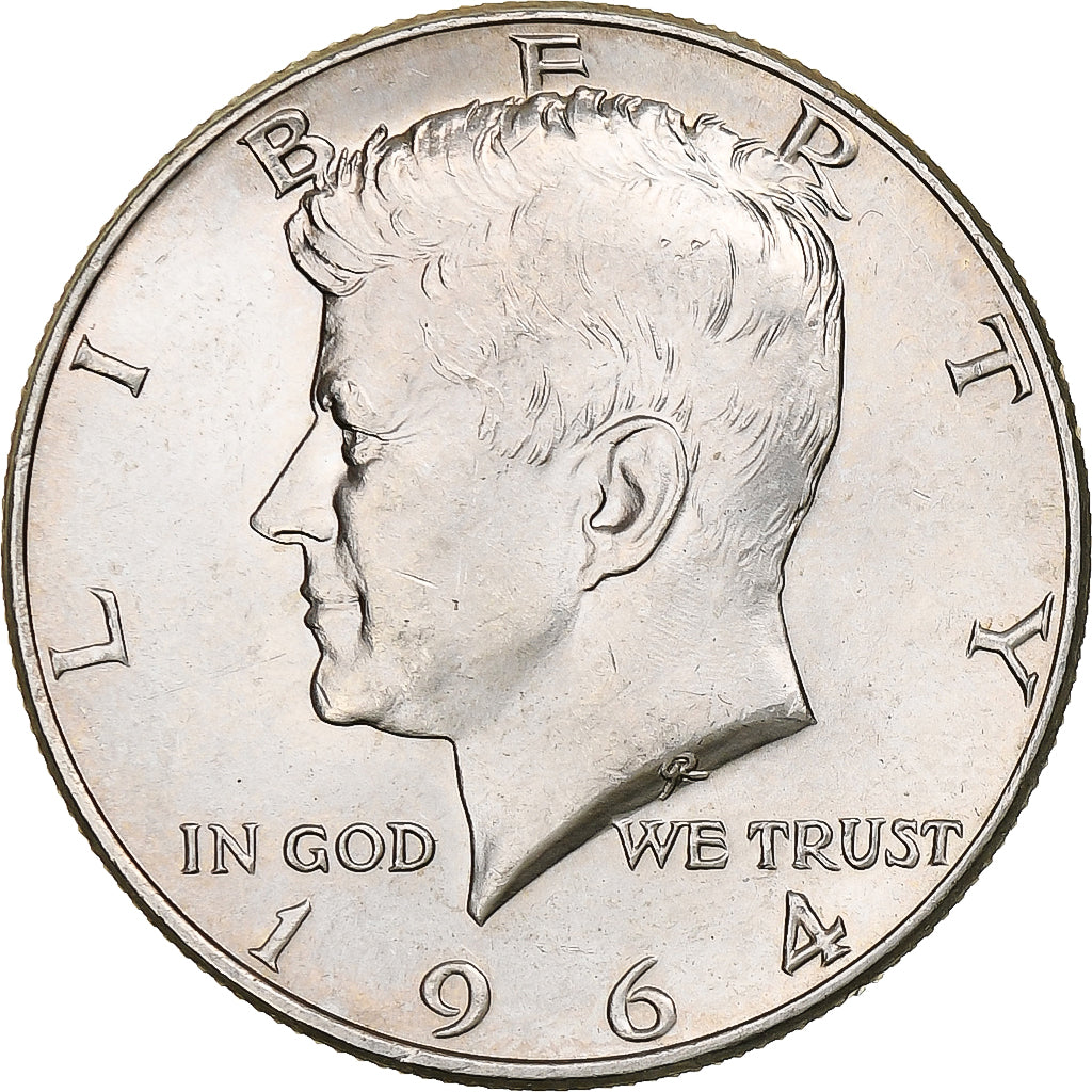 Verenigde Staten, Half Dollar, Kennedy, 1964, Denver, Zilver, ZF, KM:202