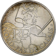 França, 10 Euro, Nord-Pas-de-Calais, 2010, Monnaie de Paris, Prata, AU(55-58)