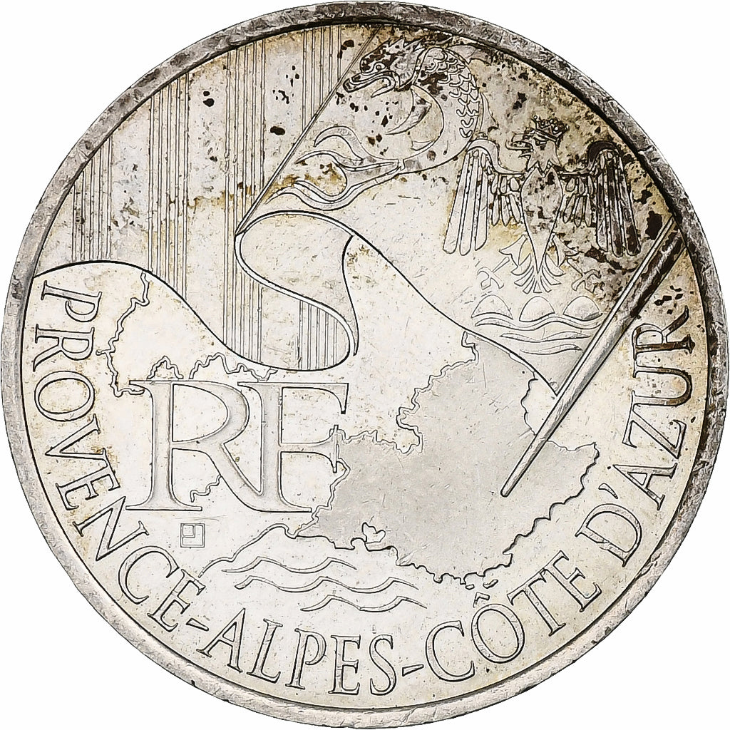 Francia, 10 Euro, Provence-Alpes-Côte d'Azur, 2010, Monnaie de Paris, Argento