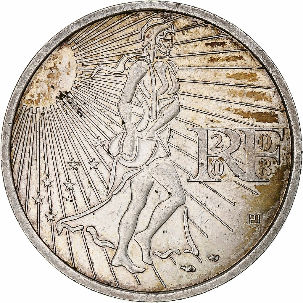Francja, 15 Euro, Semeuse, 2008, Monnaie de Paris, Srebro, AU(50-53), KM:1535