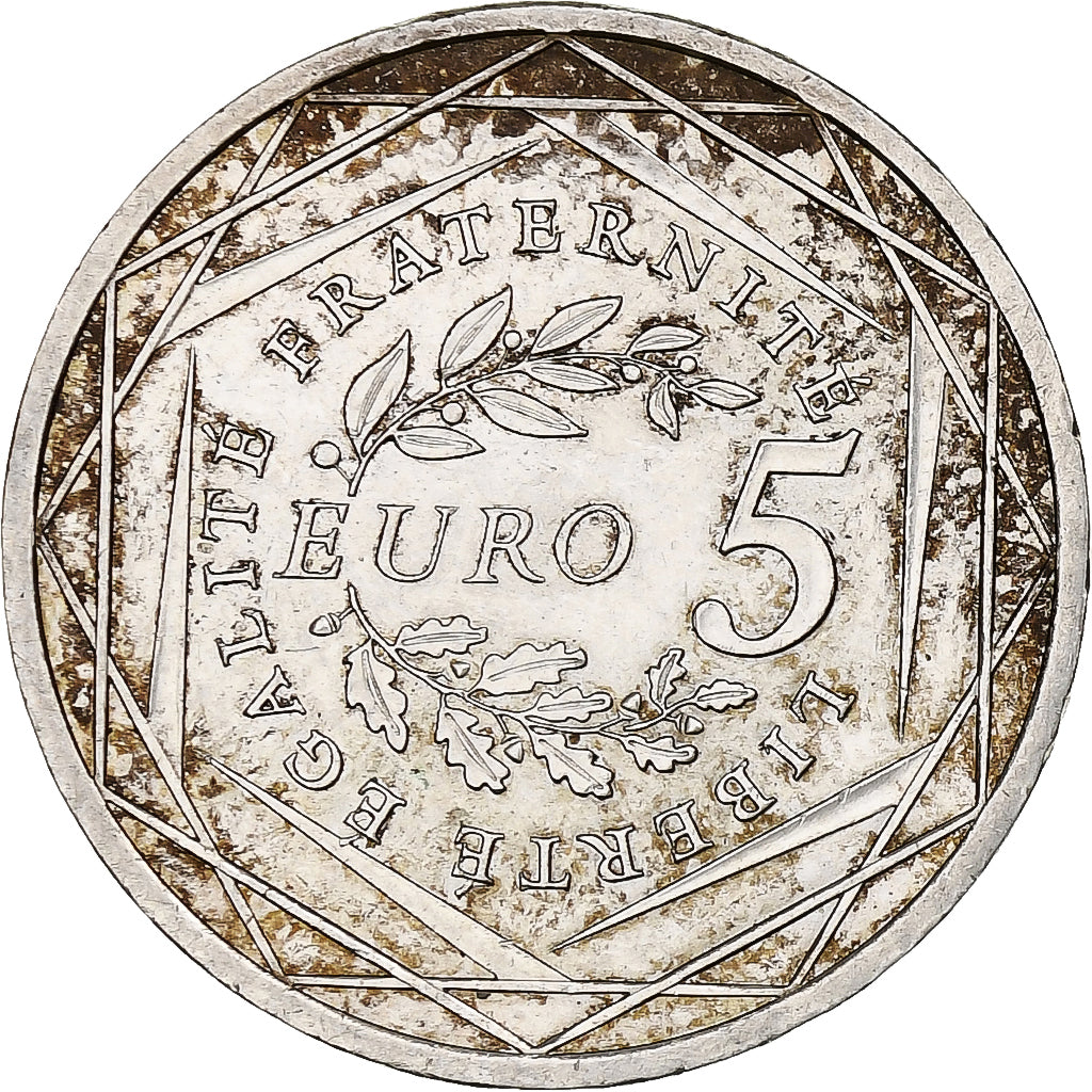 Francia, 5 Euro, Semeuse, 2008, Monnaie de Paris, Argento, BB+, KM:1534