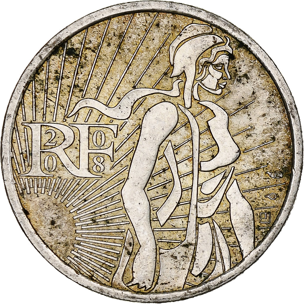 Francja, 5 Euro, Semeuse, 2008, Monnaie de Paris, Srebro, AU(50-53), KM:1534