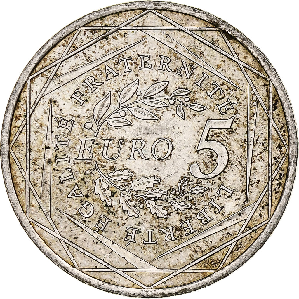 Francja, 5 Euro, Semeuse, 2008, Monnaie de Paris, Srebro, AU(50-53), KM:1534