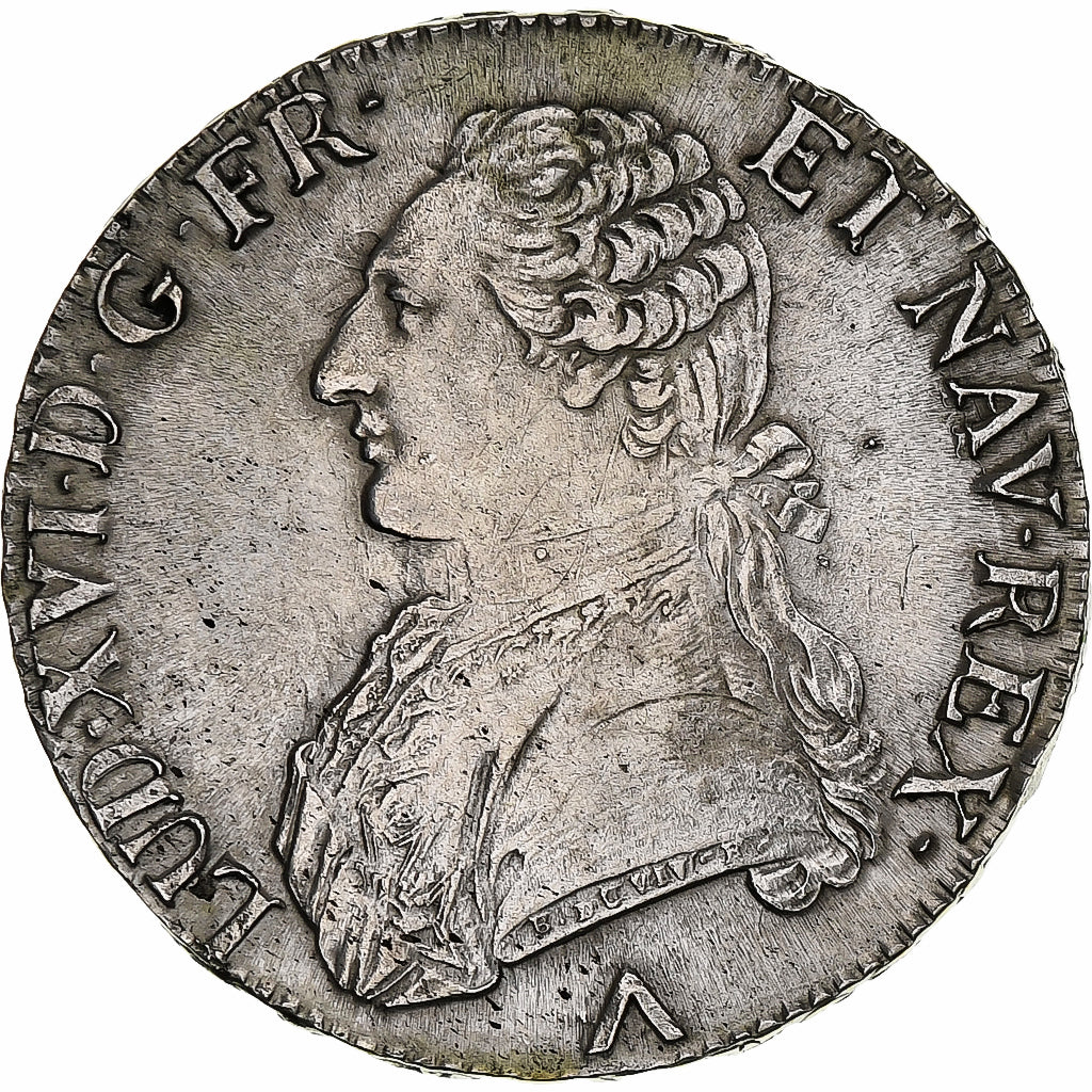 France, Louis XVI, Ecu aux branches d'olivier, 1776, Lille, Argent, TTB