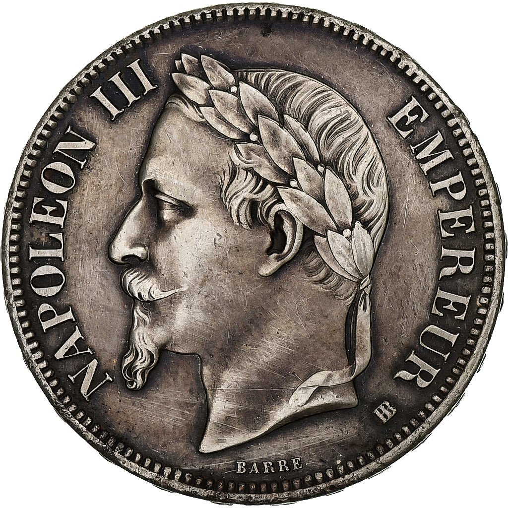 France, Napoléon III, 5 Francs, 1868, Strasbourg, Argent, SUP, Gadoury:739