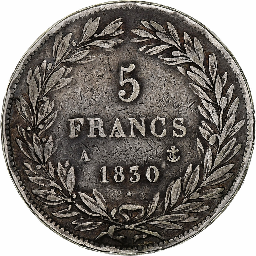 Frankrijk, Louis-Philippe, 5 Francs, 1830, Paris, Zilver, FR+, Gadoury:676a