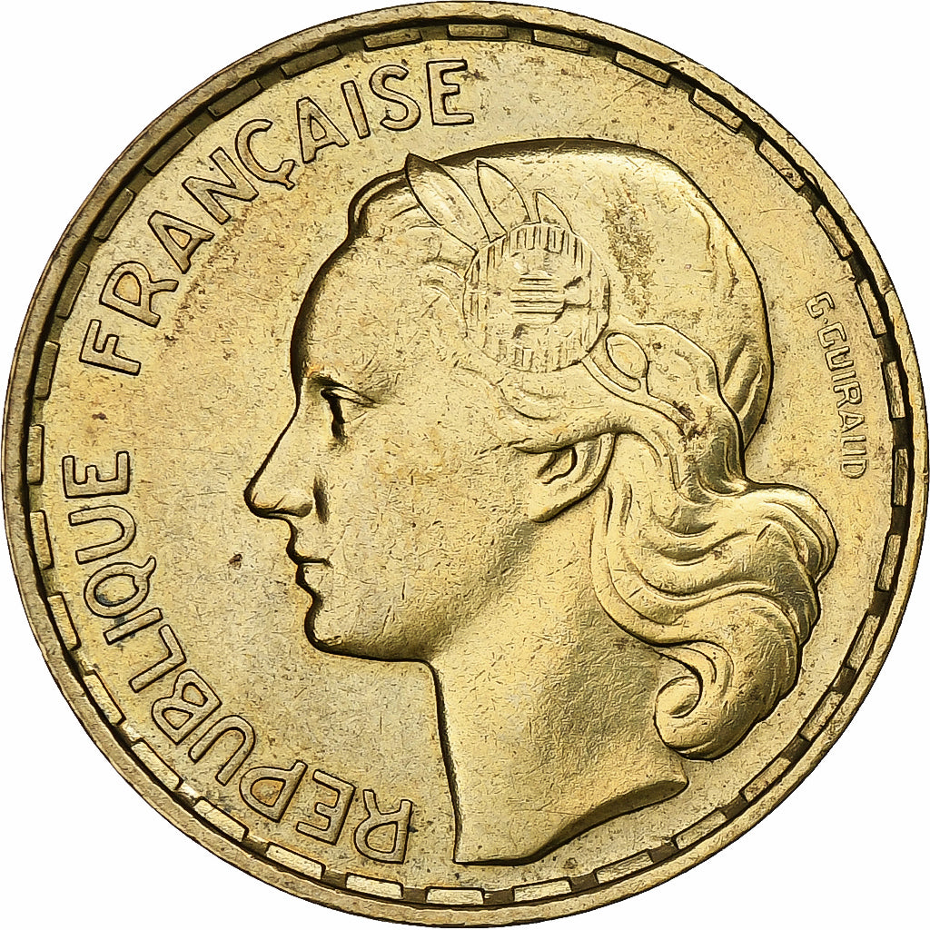 Francja, 50 Francs, Guiraud, 1958, Paris, Brązal, EF(40-45), Gadoury:880