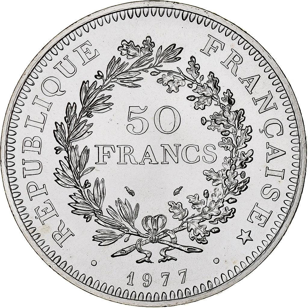 France, 50 Francs, Hercule, 1977, Monnaie de Paris, série FDC, Silver