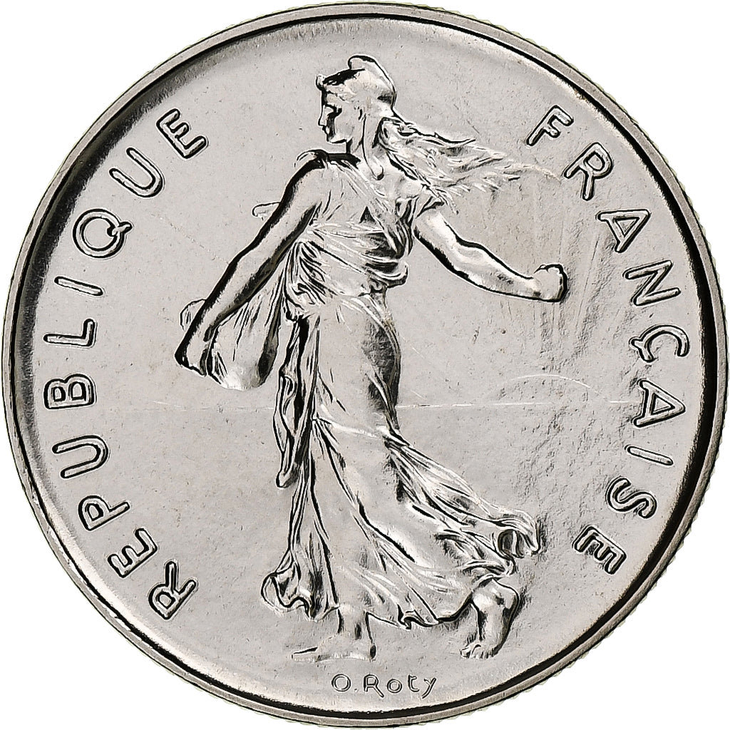 France, 5 Francs, Semeuse, 1977, Monnaie de Paris, série FDC, Copper-nickel