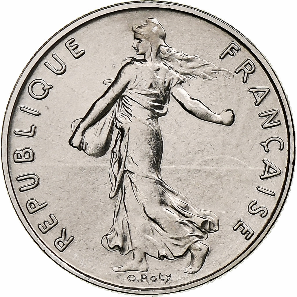 Francia, 1/2 Franc, Semeuse, 1977, Monnaie de Paris, série FDC, Nichel, FDC