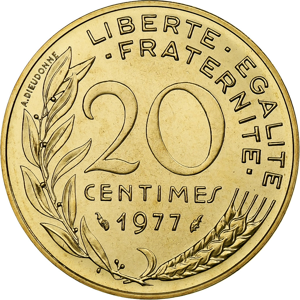 France, 20 Centimes, Marianne, 1977, Monnaie de Paris, série FDC
