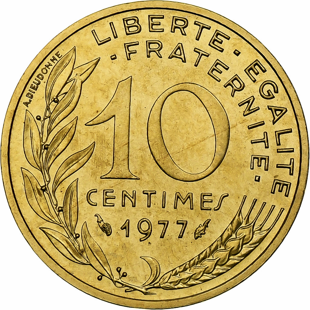 Francia, 10 Centimes, Marianne, 1977, Monnaie de Paris, série FDC