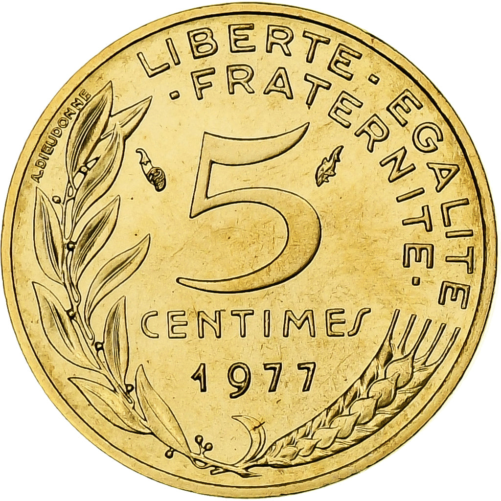Francia, 5 Centimes, Marianne, 1977, Monnaie de Paris, série FDC