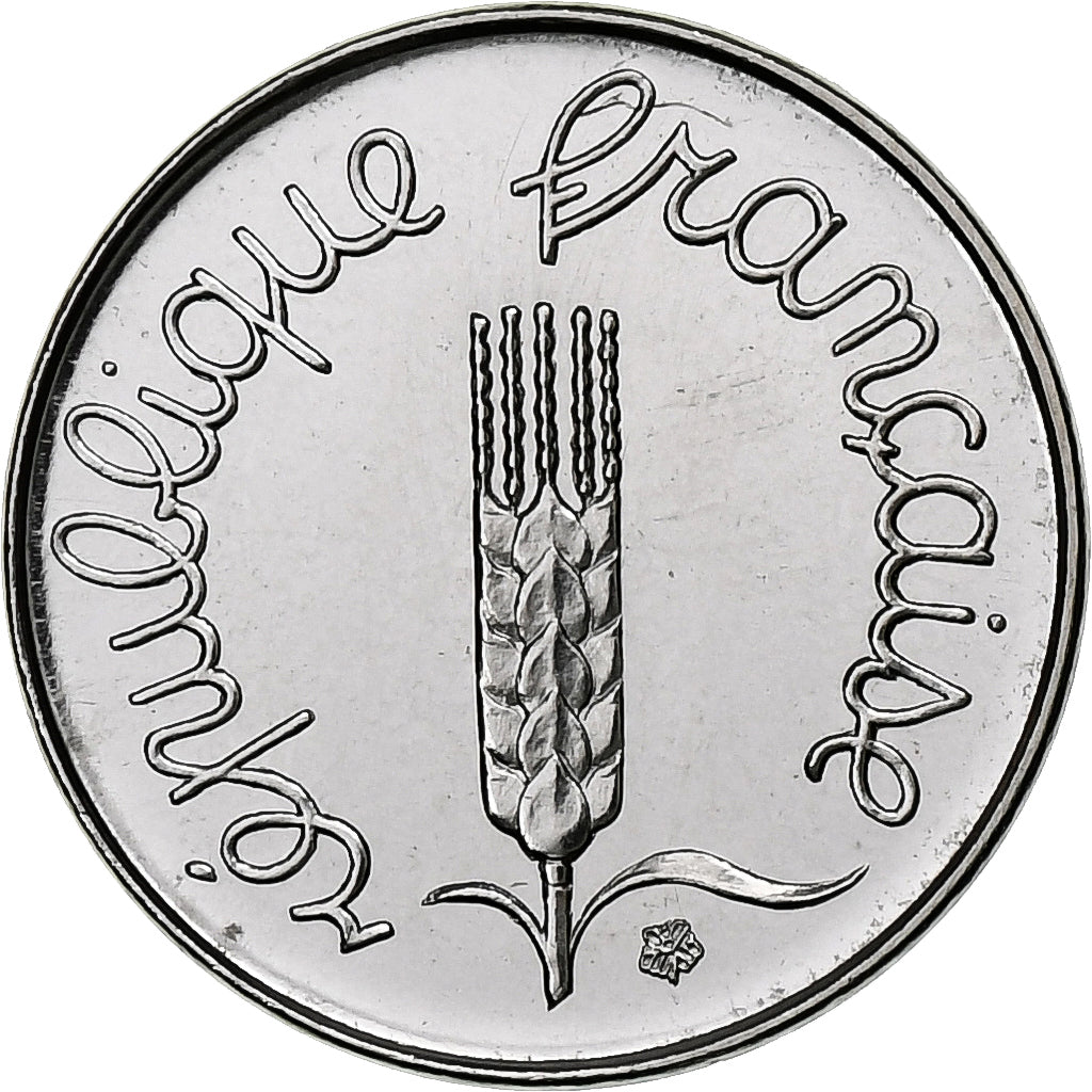 France, Centime, Épi, 1977, Monnaie de Paris, série FDC, Stainless Steel