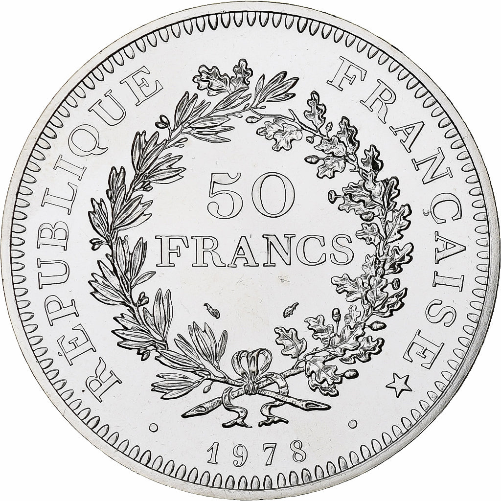 France, 50 Francs, Hercule, 1978, Monnaie de Paris, série FDC, Silver