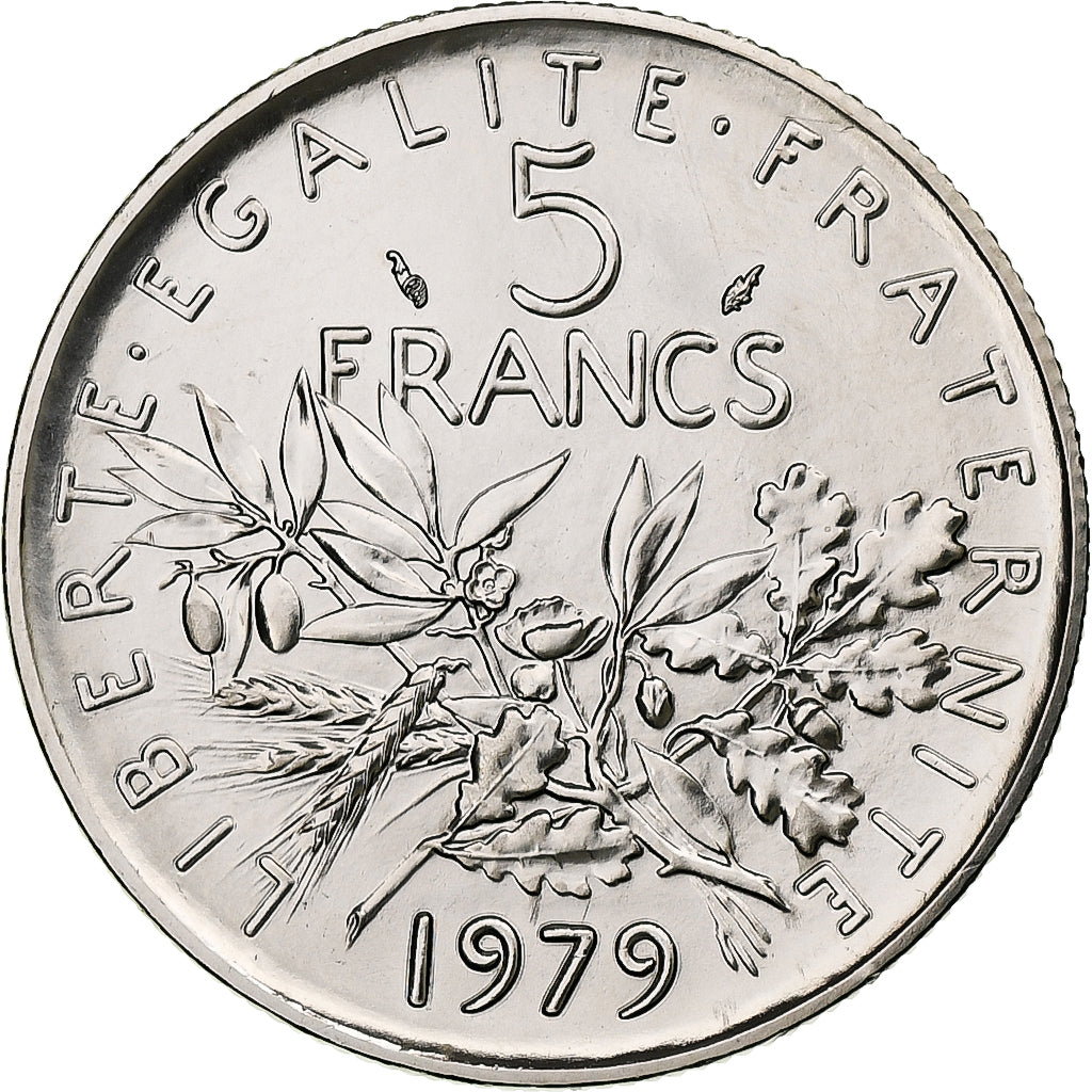 Francia, 5 Francs, Semeuse, 1979, Monnaie de Paris, série FDC, Rame-nichel